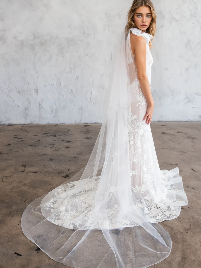 IMAN CATHEDRAL PLAIN VEIL WITH BLUSHER IMAN CATHEDRAL PLAIN VEIL WITH BLUSHER