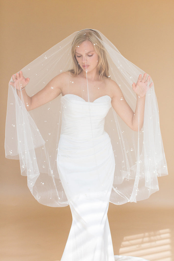 Brides & Hairpins Danton Fingertip Plain Veil with Blusher Wholesale