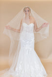 LAYANA CATHEDRAL VEIL WITH BLUSHER & CASCADING RAINDROP PEARLS & CRYSTALS