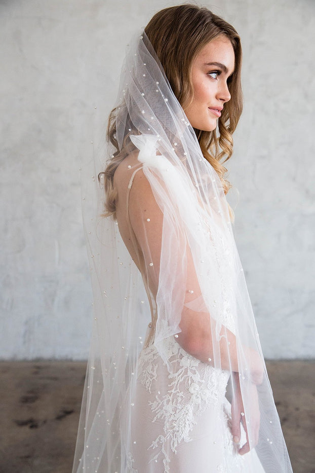 EVONY CHAPEL VEIL - WITH SCATTERED PEARLS