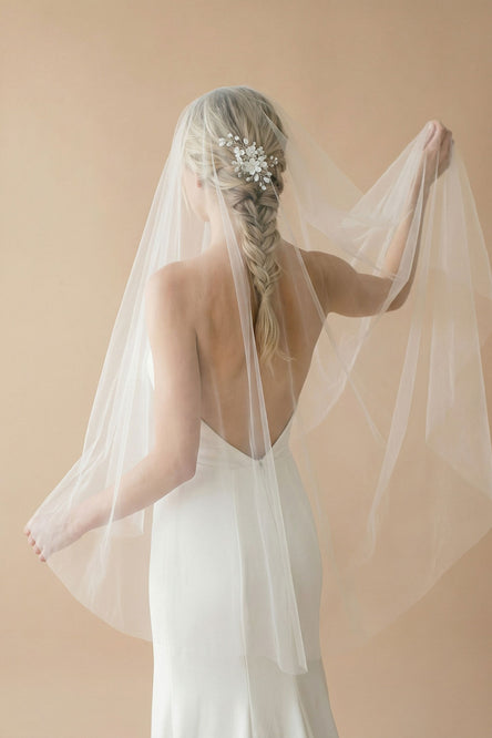 DANTON FINGERTIP PLAIN VEIL WITH BLUSHER