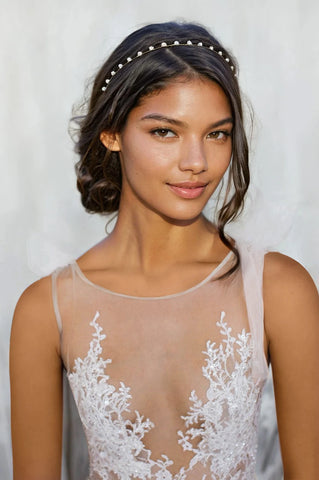 Brides & Hairpins Jayla Imitation Pearl Headband JAYLA HEADBAND – Brides & Hairpins main image 2