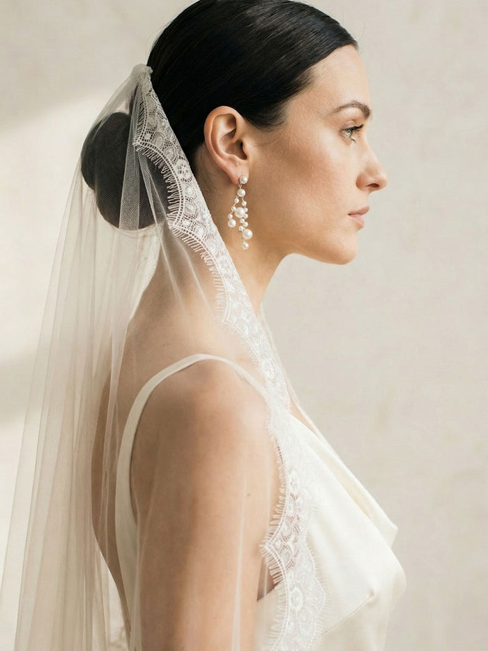 HENRI FLOOR LENGTH VEIL - SCALLOPED LACE EDGE