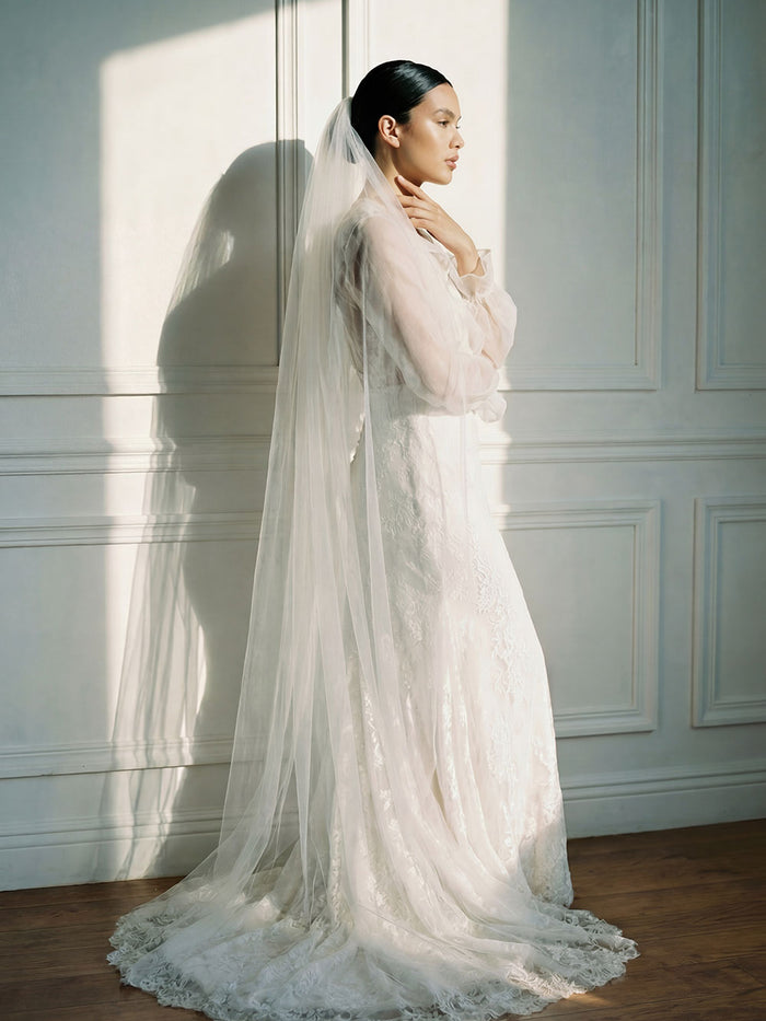 JOLI FLOOR LENGTH PLAIN VEIL