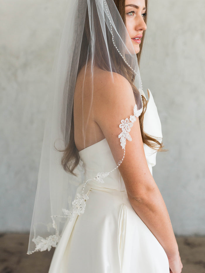 Brides & Hairpins Henri Floor Length Veil - Scalloped Lace Edge Wholesale