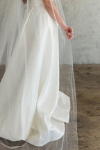 LUELLA CATHEDRAL VEIL - WITH CRYSTAL & PEARL EDGING