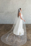 LUELLA CATHEDRAL VEIL - WITH CRYSTAL & PEARL EDGING