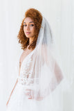 BLANCHE FINGERTIP VEIL WITH BLUSHER & SCATTERED PEARLS