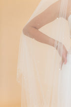 ARWEN CATHEDRAL VEIL WITH BLUSHER EDGED WITH SCATTERED PEARLS