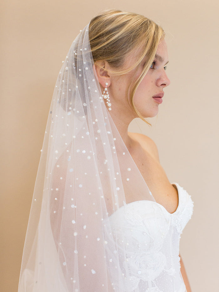 DEWBERRY | chapel veil with crystals or pearls