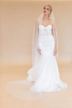 NOVALIE CHAPEL VEIL WITH CASCADING RAINDROP PEARLS & CRYSTALS