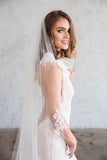 CADENCE CHAPEL VEIL - WITH SCATTERED LACE EDGE