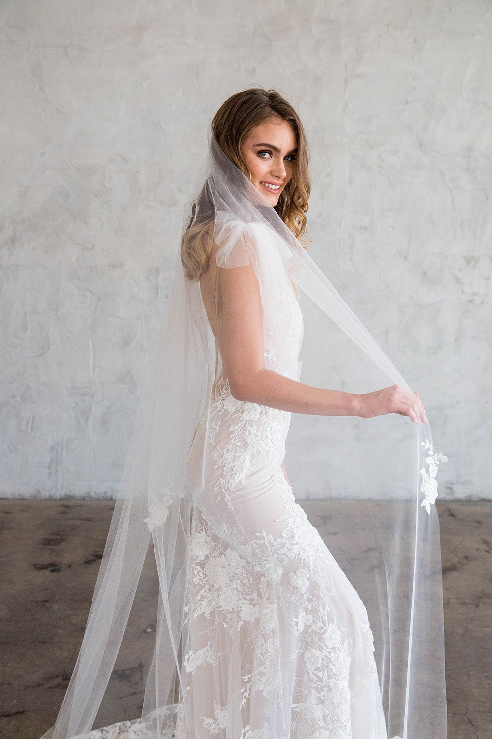 knee length dresses for ladies Strapless Sheath Wedding Dress with Cathedral Veil – Gattinolli by Marwan main image 0