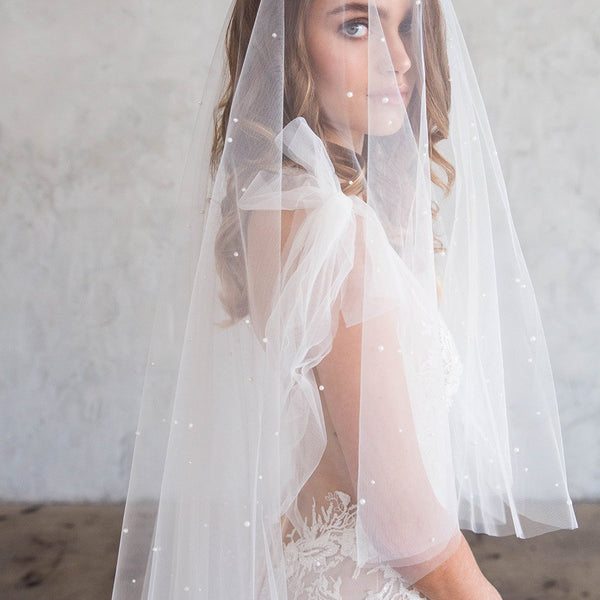 DARCY CHAPEL VEIL WITH BLUSHER & SCATTERED PEARLS