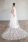 JULITA CATHEDRAL VEIL- SCATTERED LACE APPLIQUES