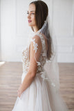 MIKAELA FINGERTIP VEIL - WITH LACE EDGING
